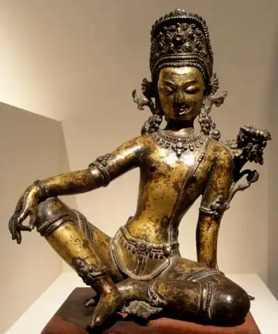 Indra. Gilt copper sculpture from Nepal in the 15th century.
