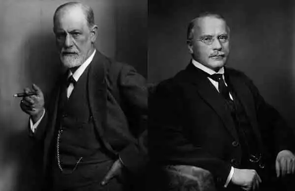 Psychoanalysis of Myth: Sigmund Freud (left) and Carl G. Jung.