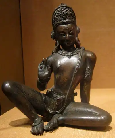 Indra. Gilt copper sculpture from Nepal in the 13th century.