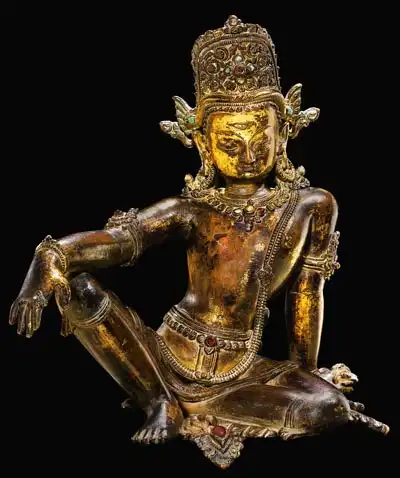 Indra. Gilt copper sculpture from Nepal, 15th century.